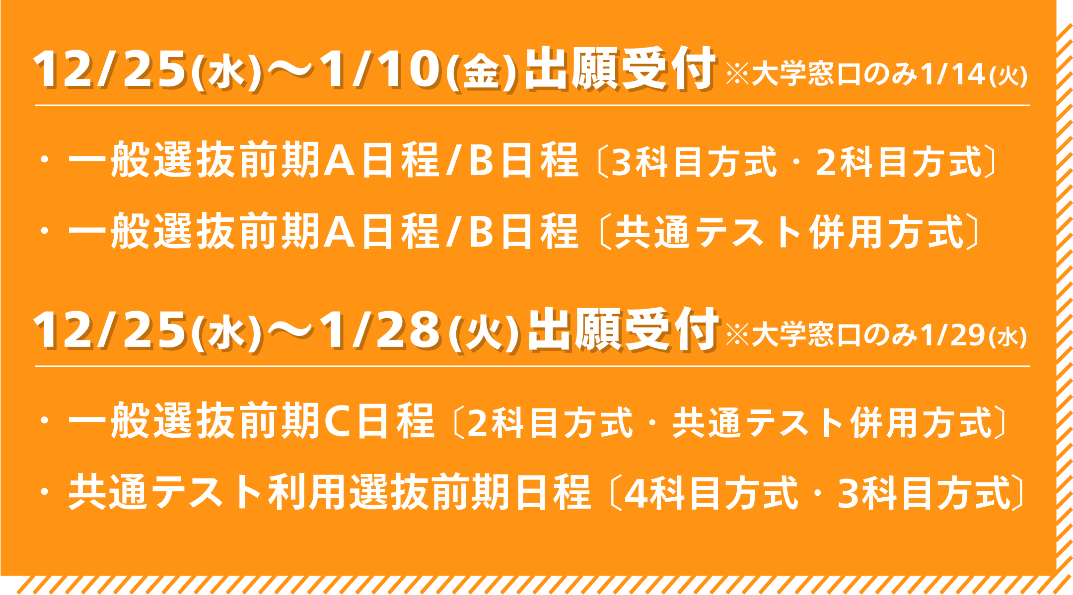 出願受付日程