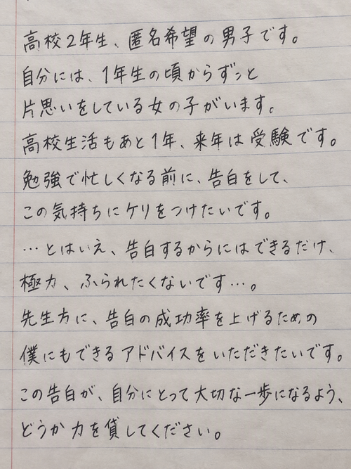 画像：依頼文